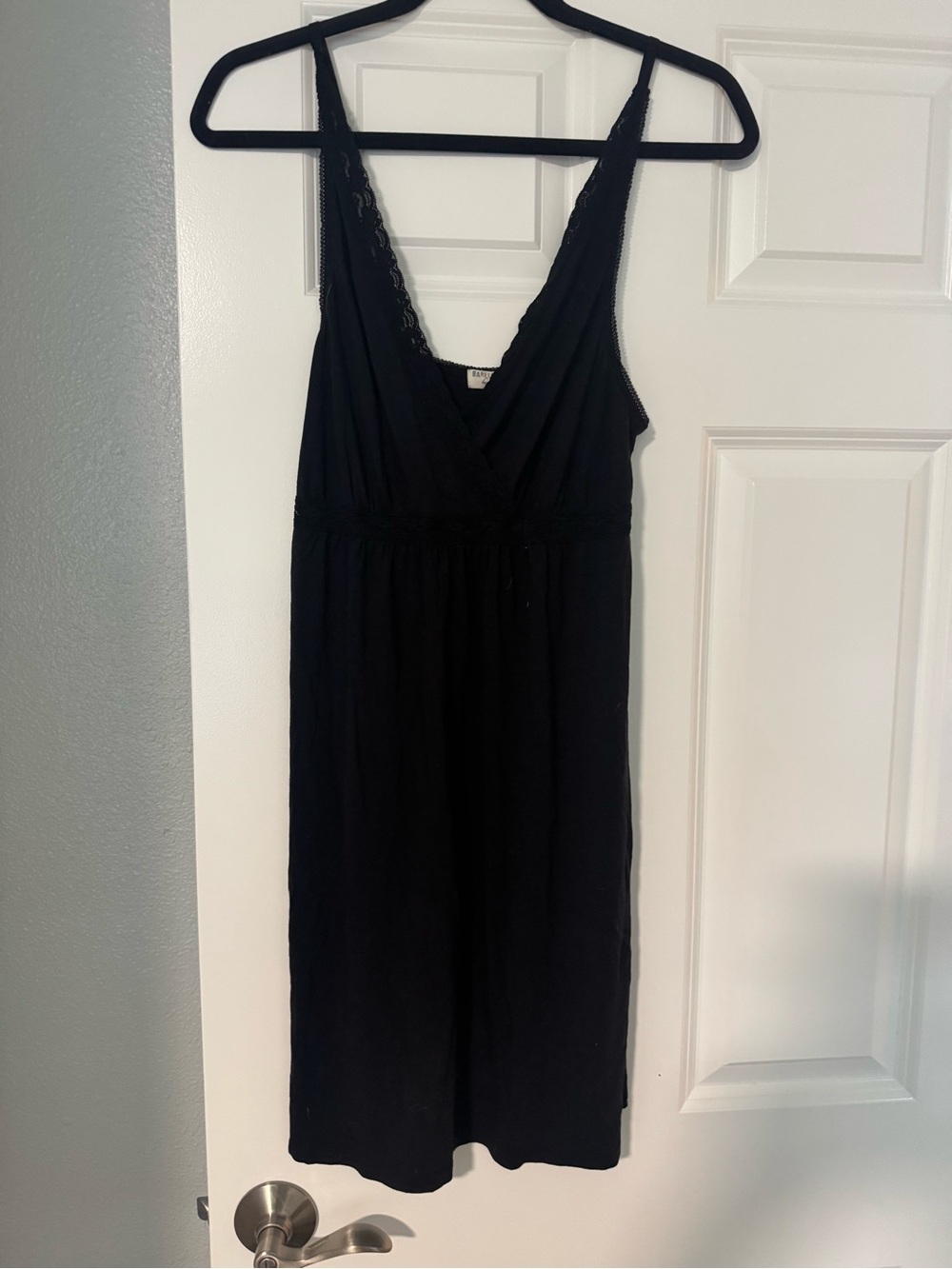 Black Sleeveless V-Neck Slip Dress